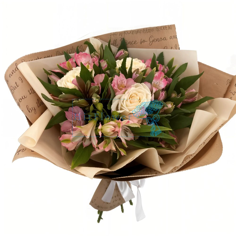 Букет цветов из: Альстромерии и Розы